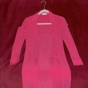 Pink Mini Satin Wrap Dress